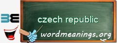 WordMeaning blackboard for czech republic